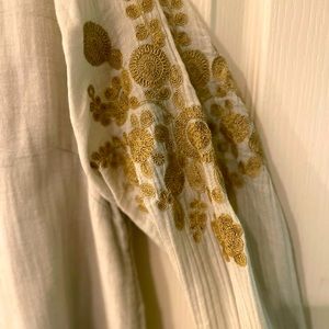 Soft Surround top. Cotton, embroidered sleeves,Never worn. Tags still attached